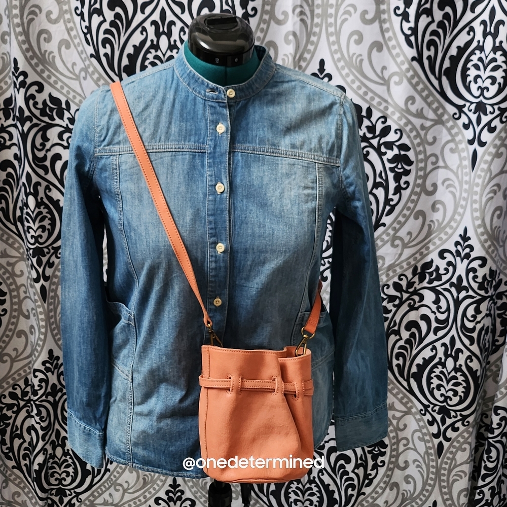 Pink Leather Drawstring Crossbody - Picture 17 of 17